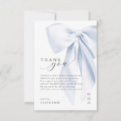Blue Bow Baby shower bedankkaart (Voorkant)