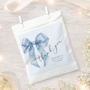 Blue Bow Baby Shower Bedankt Bedankzakje