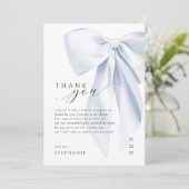 Blue Bow Baby shower Bedankt Card 5x7 Kaart (Staand voorkant)