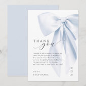 Blue Bow Baby shower Bedankt Card 5x7 Kaart (Voorkant / Achterkant)