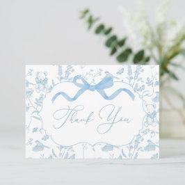 Blue Bow Baby shower Boy bedankpas Bedankkaart