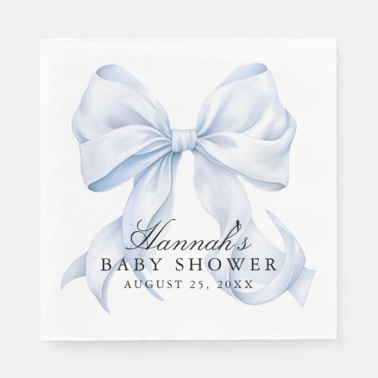 Blue Bow Baby Shower Coquette Bow Servet (Voorkant)