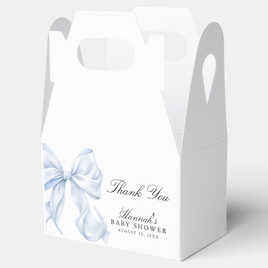Blue Bow Baby Shower Coquette Bow Theme Bedankdoosjes (Geopend)