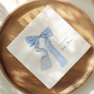Blue Bow Baby shower Elegant papier Servet