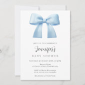 Blue Bow Baby Shower invitation (Devant)