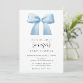 Blue Bow Baby Shower invitation (Debout devant)