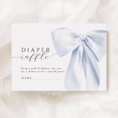 Blue Bow Baby shower Luier Raffle Informatiekaartje
