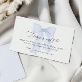 Blue Bow Baby shower Luier Raffle Informatiekaartje