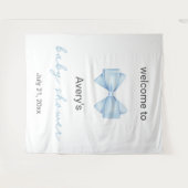 Blue Bow-Baby shower Wandkleed (Voorkant (horizontaal))