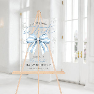 Blue Bow Baby Son Froid À L'Extérieur Baby shower