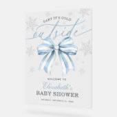Blue Bow Baby Son Froid À L'Extérieur Baby shower (Angle)