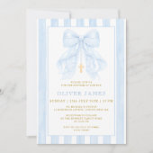 Blue Bow Baptism Invitation (Devant)