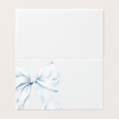 Blue Bow - Baptism Place Cards Kaart (Buitenkant ongevouwen)