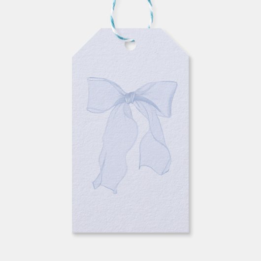 Blue Bow Bedankt voor je gunst Cadeaulabel (Achterkant)
