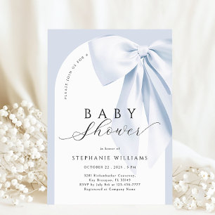 Blue Bow Boy Arch Baby shower Kaart