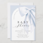 Blue Bow Boy Arch Baby shower Kaart (Voorkant)