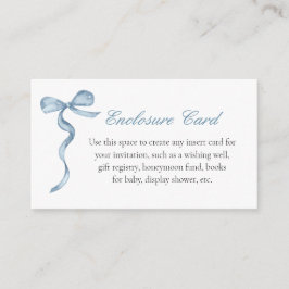 Blue Bow Boy Baby Custom Text Enclosure Kaart