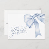 Blue Bow Boy Baby shower Bedankt Card Kaart (Voorkant / Achterkant)