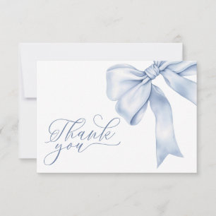 Blue Bow Boy Baby shower Bedankt Card Kaart