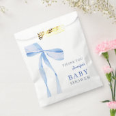 Blue Bow Boy Baby shower Bedankzakje (Gezegeld)