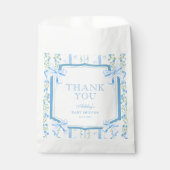 Blue Bow Boy Baby shower Dank je Bedankzakje (Voorkant)