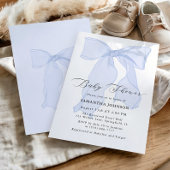 Blue Bow Boy Baby shower Invitation Kaart
