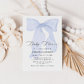 Blue Bow Boy Baby shower Invitation Kaart