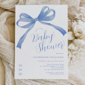 Blue Bow Boy Baby shower Invitation Kaart