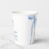 Blue Bow Boy Baby shower Papieren Bekers (Rechts)
