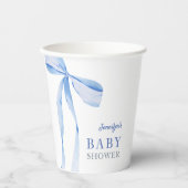 Blue Bow Boy Baby shower Papieren Bekers (Voorkant)