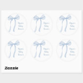 Blue Bow Boy Baby shower Ronde Sticker (Vel)