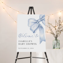 Blue Bow Boy Baby shower Welkomstbord