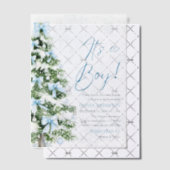 Blue Bow Boy Kerstboom Oh Baby Baby shower Vellum Uitnodigingen (Offset (Uitnodiging))