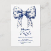 Blue Bow Boy Raffle Diapper Informatiekaartje (Voorkant)