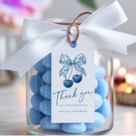Blue Bow Bridal Shower Thank you Favor Tag Cadeaulabel