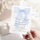 Blue Bow C’est un garçon Baby shower Invitation