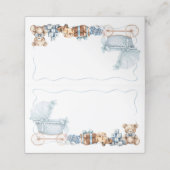 Blue Bow Carriage Baby Shower Appointment Card Afsprakenkaart (Buitenkant ongevouwen)