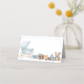 Blue Bow Carriage Baby Shower Appointment Card Afsprakenkaart (Achterkant)