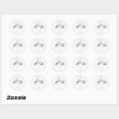 Blue Bow Carriage Baby Shower Thank You Sticker (Feuille)