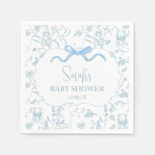 Blue Bow Chinoiserie Baby shower Boy Servet