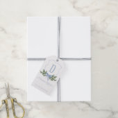 Blue Bow Christmas Crest Gift Label - D Cadeaulabel (Met Touw)