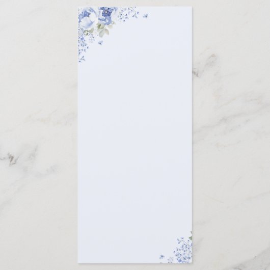 Blue Bow Coffee Bridal Shower Menu Card (Dos)