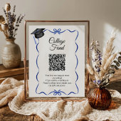 Blue Bow College Fonds Afstudeer QR Code Poster