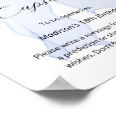 Blue Bow Coquette 1st Birthday Time Capsule Poster (Hoek)