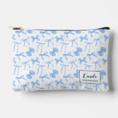 Blue Bow Coquette Aesthetic Custom Name Etui (Voorkant)