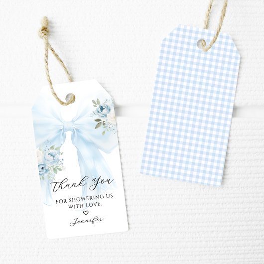 Blue Bow Coquette Baby Boy Shower Dank u Cadeaulabel