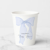 Blue Bow Coquette Baby shower Papieren Bekers (Achterkant)