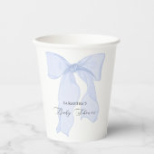 Blue Bow Coquette Baby shower Papieren Bekers (Voorkant)