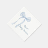 Blue Bow Coquette Baby shower Servet (Hoek)