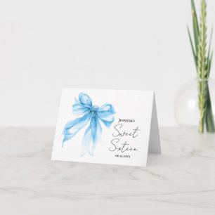 Blue Bow Coquette Script Merci Sweet 16